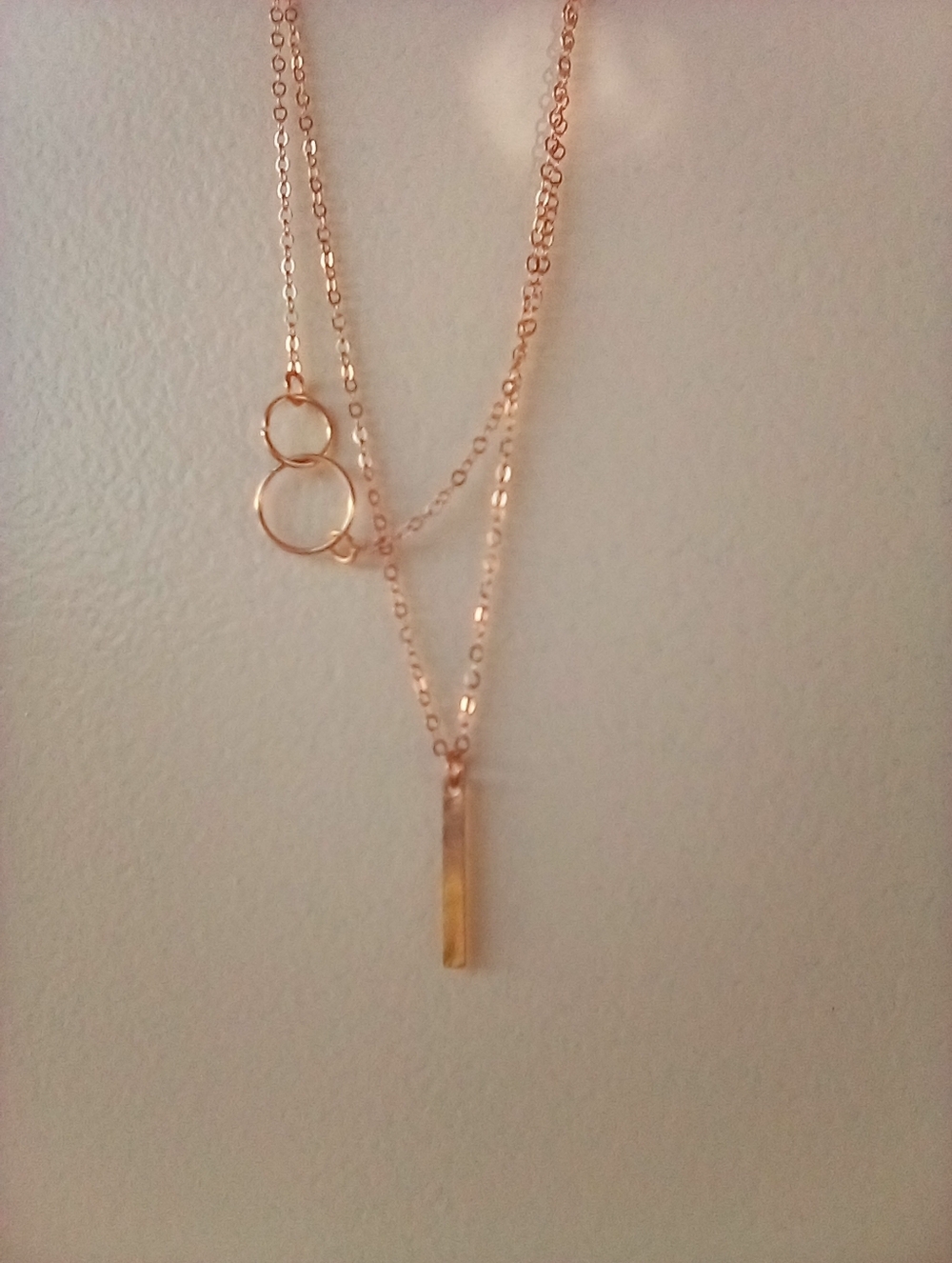 2/$20 Delicate Rose Gold Plated Layered Bar Necklace - Women Jewelry - Picture 3 of 6